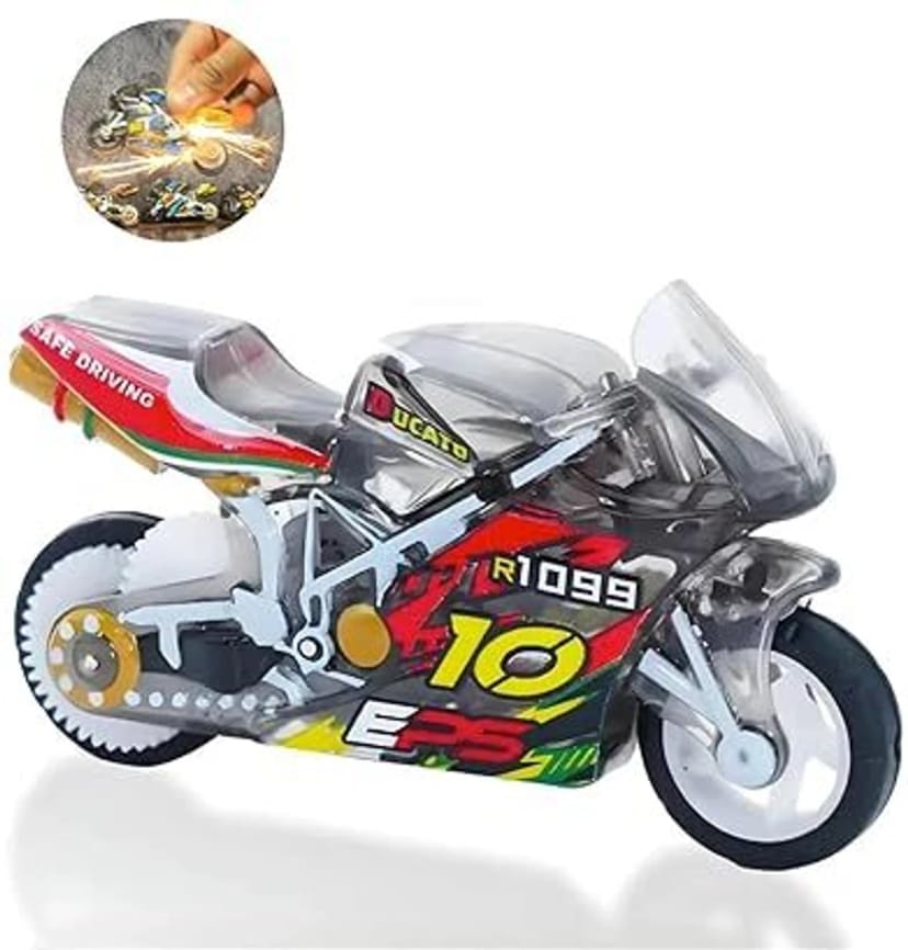 Spark Bike Keychain Mini Pull Back Motorcycle Toy Spark Bike Model Key Chain - Image 3